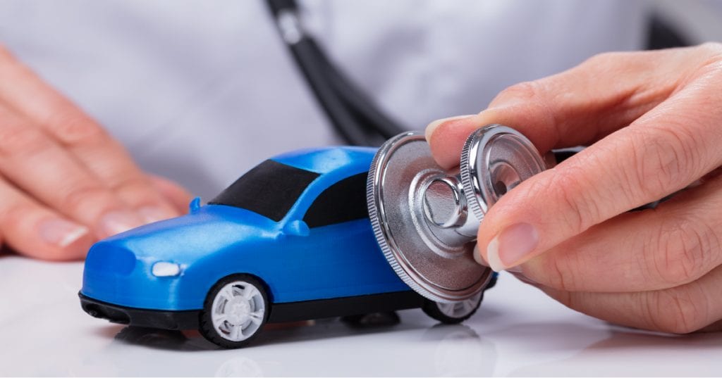 toy car with a stethoscope on it