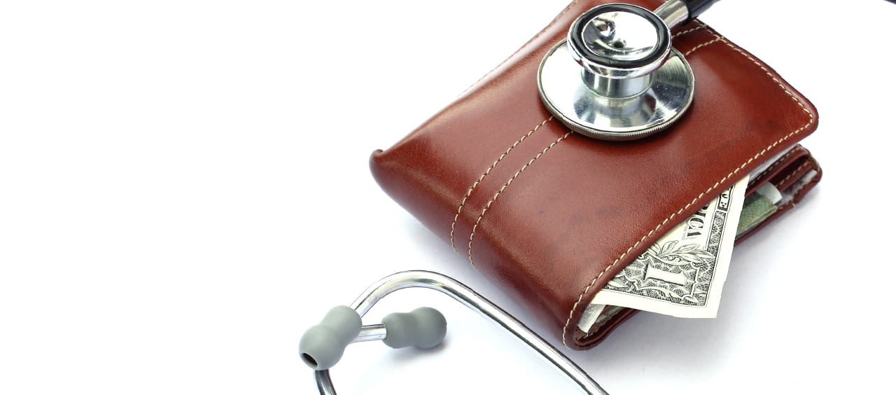 wallet with a stethoscope on it