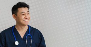 medical worker smiling